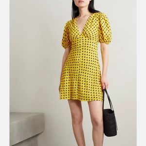 STAUD Milla printed crepe de chine mini dress